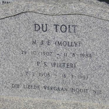 TOIT Petrus Stephanus Francois, du 1906-1993 &amp;  Maria Johanna Engelbrecht SCHOLTZ 1907-1984