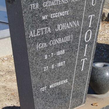 TOIT Aletta Johanna, du nee CONRADIE 1888-1967