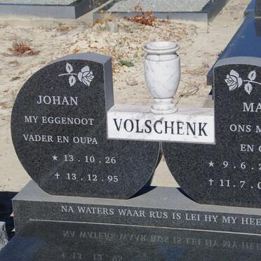 VOLSCHENK Johan 1926-1995 &amp; Maria 1927-2003