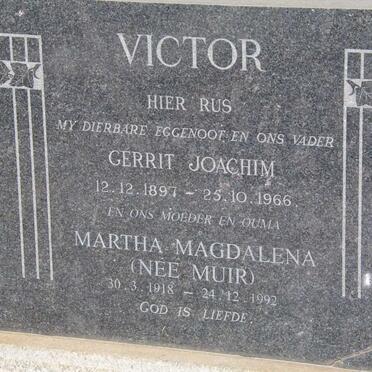 VICTOR Gerrit Joachim 1897-1966 &amp; Martha Magdalena MUIR 1918-1992