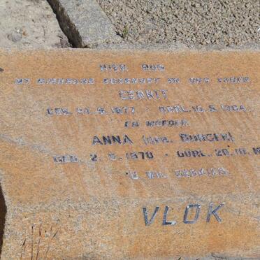 VLOK Gerrit 1877-1964 &amp; Anna BURGER 1878-1966