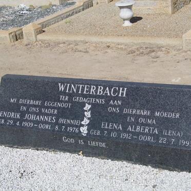 WINTERBACH Hendrik Johannes 1909-1976 &amp; Elena Alberta 1912-1993