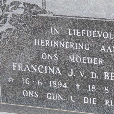 BERG Francina J., v.d. 1894-1979