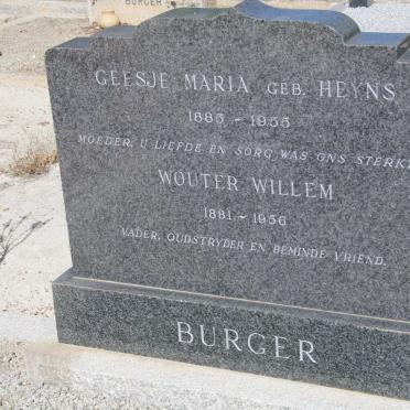 BURGER Wouter Willem 1881-1956 &amp; Geesje Maria HEYNS 1885-1955