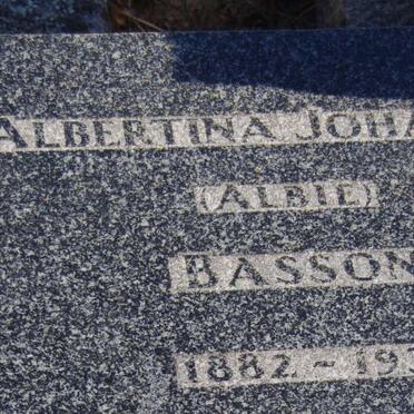BASSON Albertina Johanna 1882-1937 