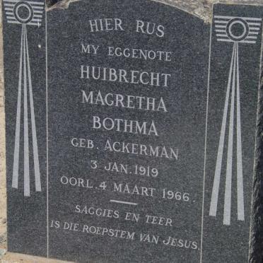 BOTHMA Huibrecht Magretha nee ACKERMAN 1919-1966