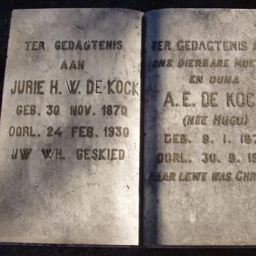 KOCK Jurie H.W., de 1870-1930 &amp; A.E. HUGO 1870-1954