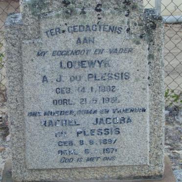 PLESSIS Lodewyk A.J., du 1892-19?? &amp; Rachel Jacoba 1897-1971