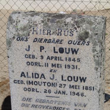 LOUW J.P. 1845-1931 &amp; Alida J. MOUTON 1851-1946