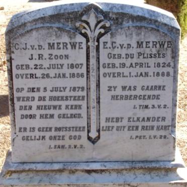 MERWE C.J. v.d. 1807-1886 &amp; E.C. DU PLESSIS 1824-1888