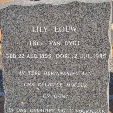 LOUW Lily nee VAN DYK 1895-1985