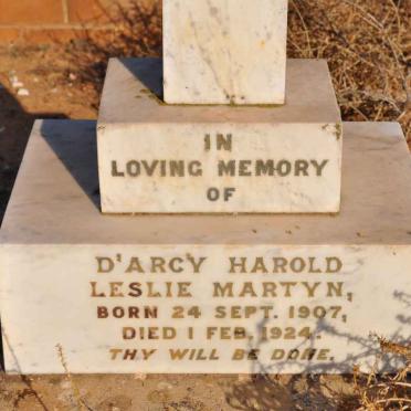 MARTYN D'arcy Harold Leslie 1907-1924