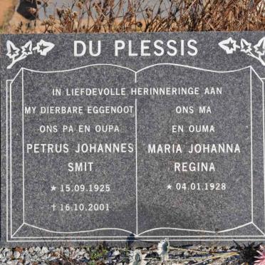 PLESSIS Petrus Johannes Smit, du 1925-2001 &amp; Maria Johanna Regina 1928-