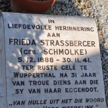 STRASSBERGER Frieda nee SCHMOLKE 1888-1941
