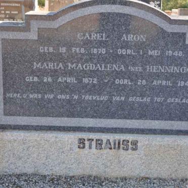 STRAUSS Maria Magdalena nee HENNING 1872-1944