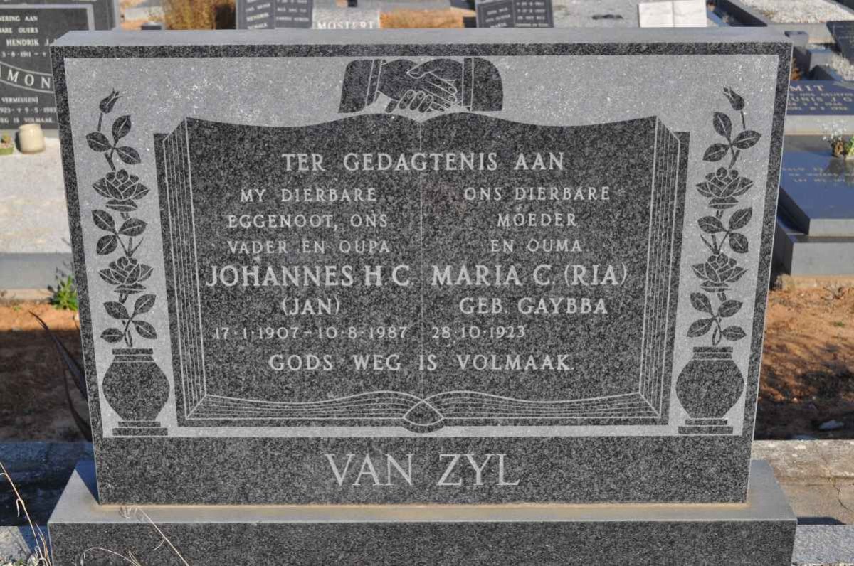 ZYL Johannes H.C., van 1907-1987 &amp; Maria C. GAYBBA 1923-