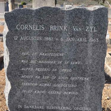 ZYL Cornelis Brink, van 1881-1963 :: VAN ZYL Cornelis Brink -1999