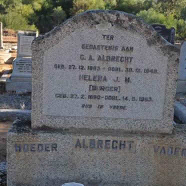 ALBRECHT G.A. 1883-1948 &amp; Helena J.M. BURGER 1890-1963