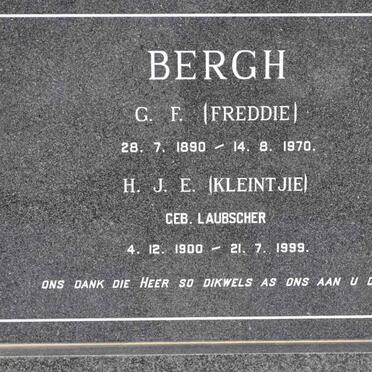 BERGH G.F. 1890-1970 &amp; H.J.E. LAUBSCHER 1900-1999