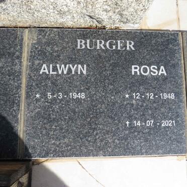 BURGER Alwyn 1948- & Rosa 1948-2021