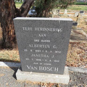 BOSCH Albertus G., van 1893-1972 & Janetha J. 1896-1942