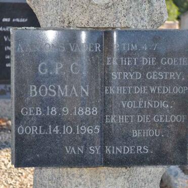 BOSMAN G.P.C. 1888-1965