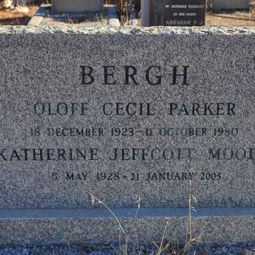 BERGH Oloff Cecil Parker 1923-1980 &amp; Katherine Jeffcott MOODY 1928-2005