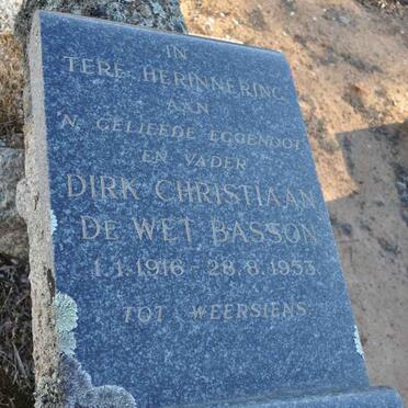 BASSON Dirk Christiaan De Wet 1916-1953