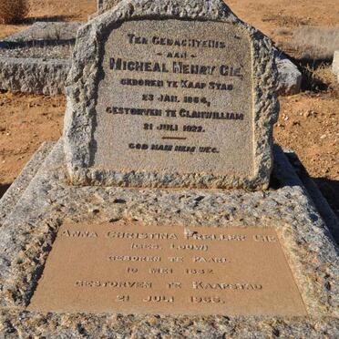 GIE Micheal Henry 1864-1922 &amp; Anna Christina Preller LOUW 1882-1965