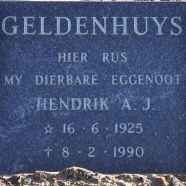 GELDENHUYS Hendrik A.J. 1925-1990