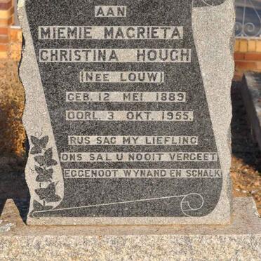 HOUGH Miemie Magrieta Christina nee LOUW 1889-1955