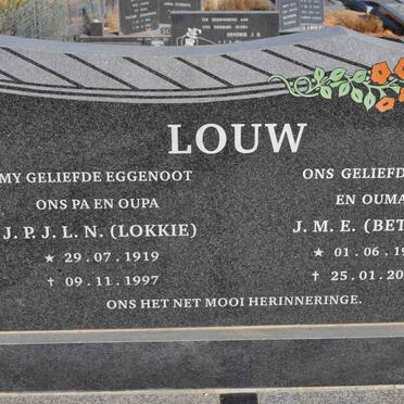 LOUW J.P.J.L.N. 1919-1997 &amp; J.M.E. 1921-2000