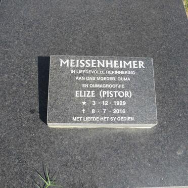MEISSENHEIMER Elize nee PISTOR 1929-2016