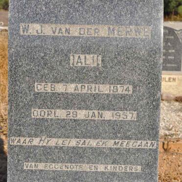 MERWE W.J., van der 1874-1957