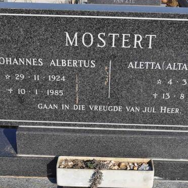 MOSTERT Johannes Albertus 1924-1985 &amp; Aletta Catherina 1928-2009