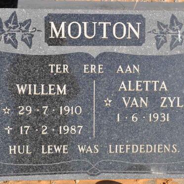 MOUTON Willem 1910-1987 &amp; Aletta VAN ZYL 1931-