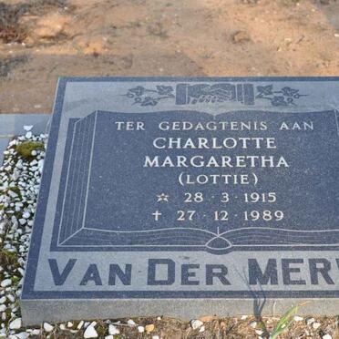 MERWE Charlotte Margaretha, van der 1915-1989