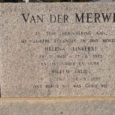 MERWE Willem, van der 1917-1997 &amp; Helena 1921-1975