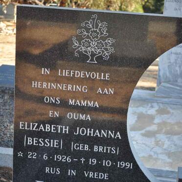 PLESSIS Elizabeth Johanna, du nee BRITS 1926-1991