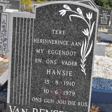 RENSBURG Hansie, van 1910-1979