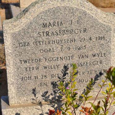 STRASSBERGER Maria J.F. nee ESTERHUYSEN 1916-1985