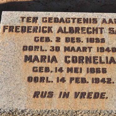 SADIE Frederick Albrecht 1855-1940 &amp; Maria Cornelia 1866-1942