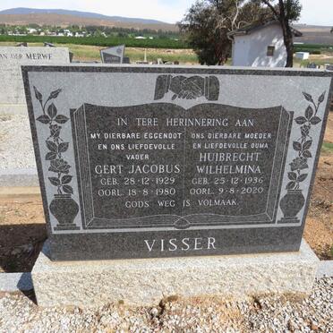 VISSER Gert Jacobus 1929-1980 & Huibrecht Wilhelmina 1936-2020