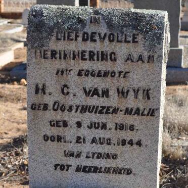 WYK M.C., van nee OOSTHUIZEN 1916-1944