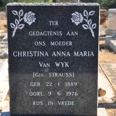 WYK Christina Anna Maria, van nee STRAUSS 1889-1976