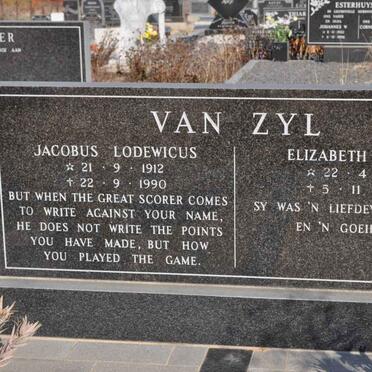 ZYL Jacobus Lodewicus, van 1912-1990 &amp; Elizabeth BRINK 1914-1989