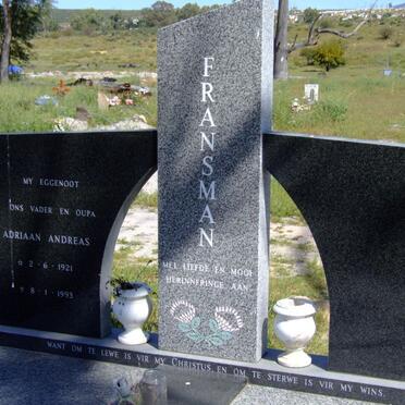 FRANSMAN Adriaan Andreas 1921-1993