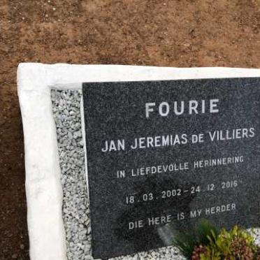 FOURIE Jan Jeremias de Villiers 2002-2016