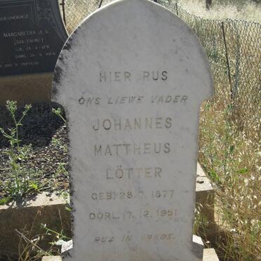 LÖTTER Johannes Mattheus 1877-1951