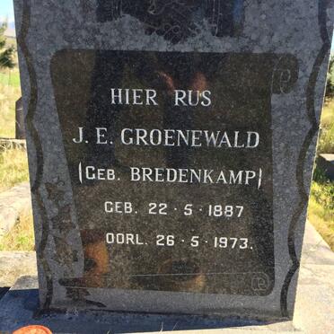 GROENWALD J.E. nee BREDENKAMP 1887-1973